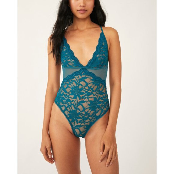 🎉LAST CHANCE🎉 NWT Free People Speed Date Bodysuit / Lagoon - Picture 2 of 6